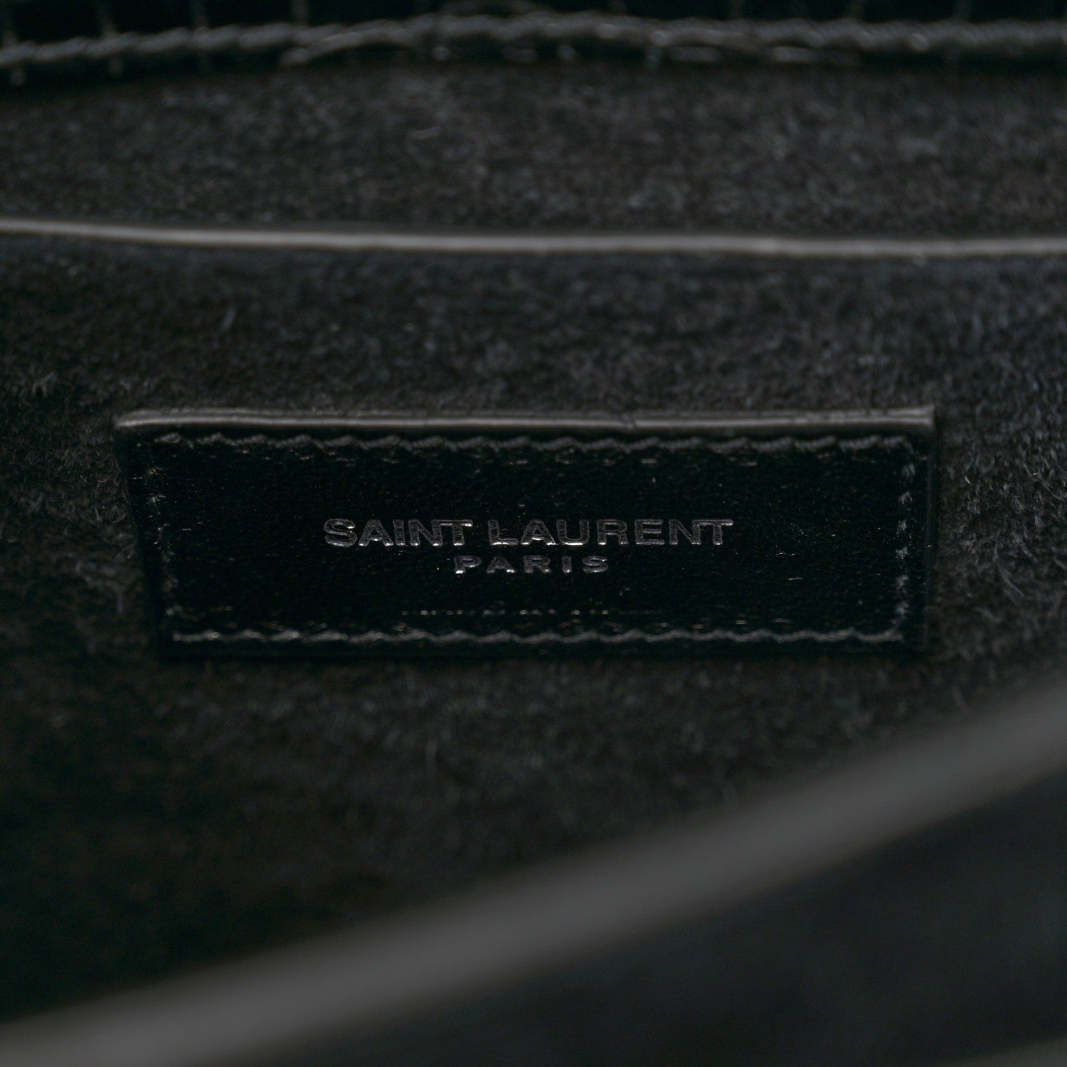 Saint Laurent Calfskin Crocodile Embossed Medium Monogram Sunset Black 6 of 10