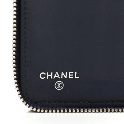 Chanel Caviar Quilted Large Zip Around Organizer Wallet Navy 6 of 12