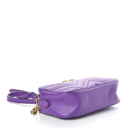 Gucci Calfskin Matelasse Small GG Marmont Chain Shoulder Bag Shine Purple 5 of 11