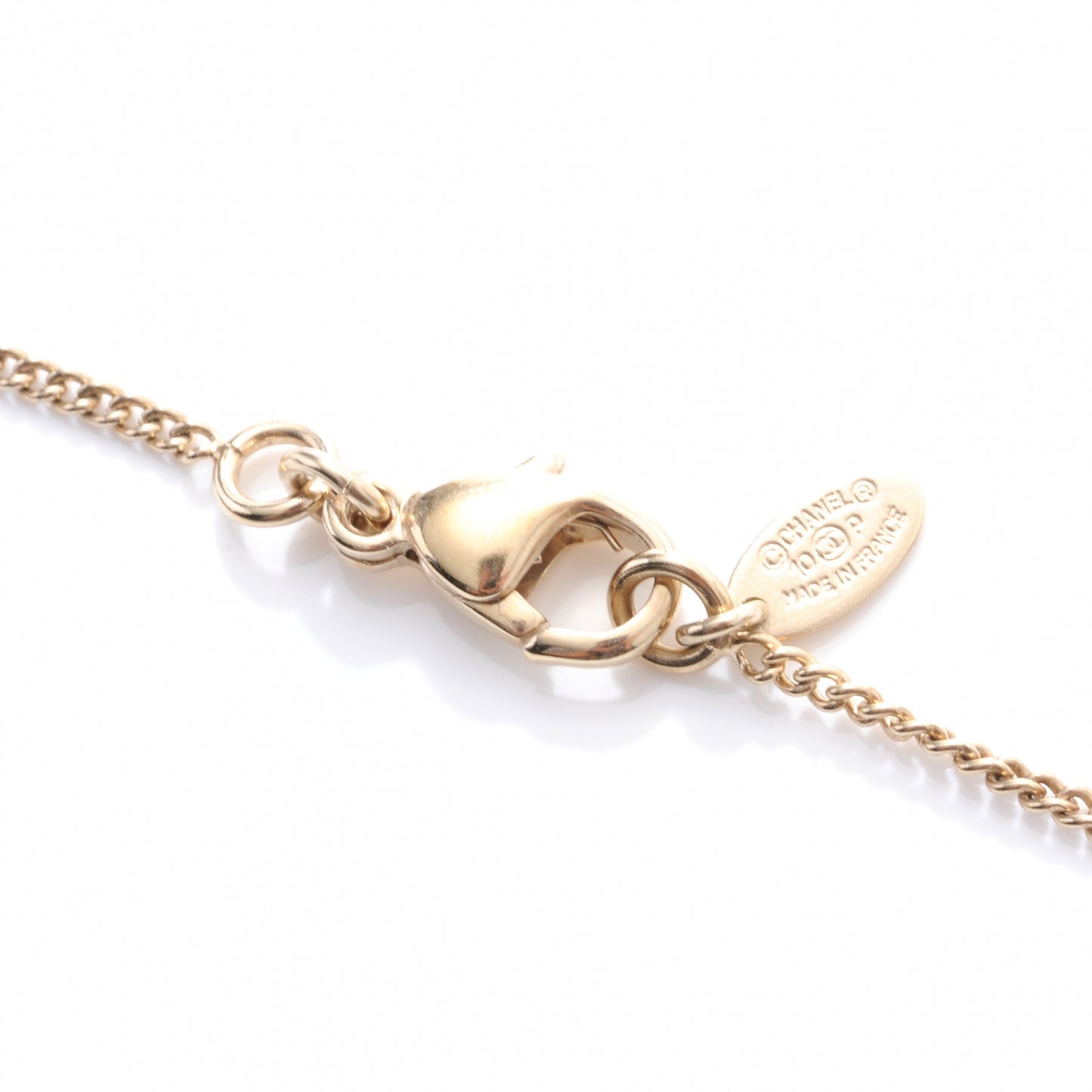 Crystal Baguette CC Necklace Gold