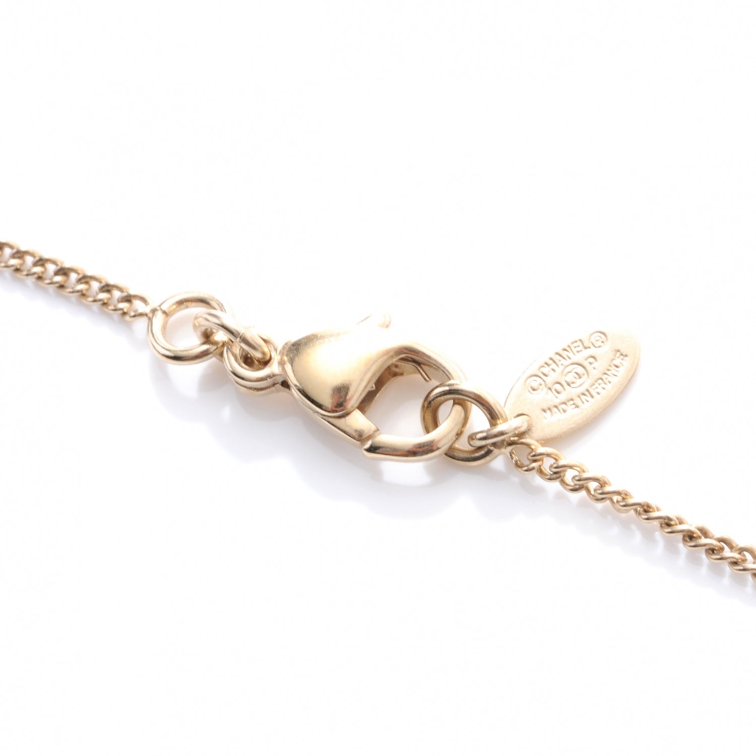 Chanel Crystal Baguette CC Necklace Gold 4 of 5