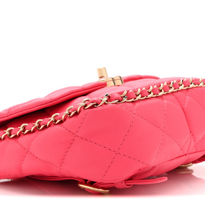 Chanel Lambskin Quilted Resin Chain Around Backpack Pink 9 of 10
