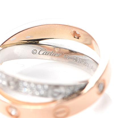 Cartier 18K Pink White Gold Diamond 2.6mm LOVE Paved Ring 48 4.5 4 of 5