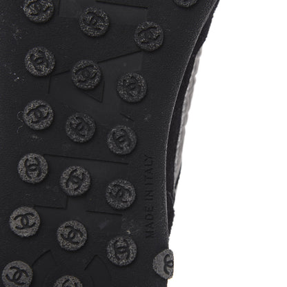 Chanel Nylon Calfskin Suede CC Sneakers 36 Grey Black White 6 of 8