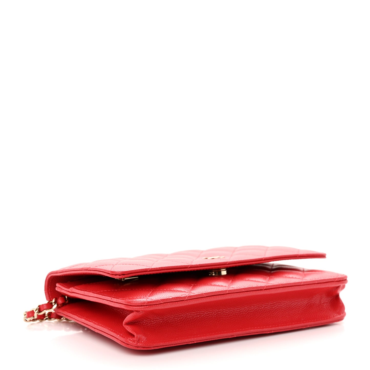 Caviar Quilted Wallet On Chain WOC Red