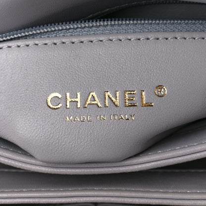 Chanel Lambskin Chevron Quilted Small Trendy CC Flap Dual Handle Bag Grey 6 of 10