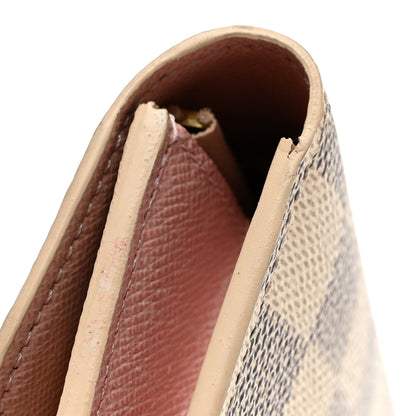 Louis Vuitton Damier Azur Emilie Wallet Rose Ballerine 8 of 9