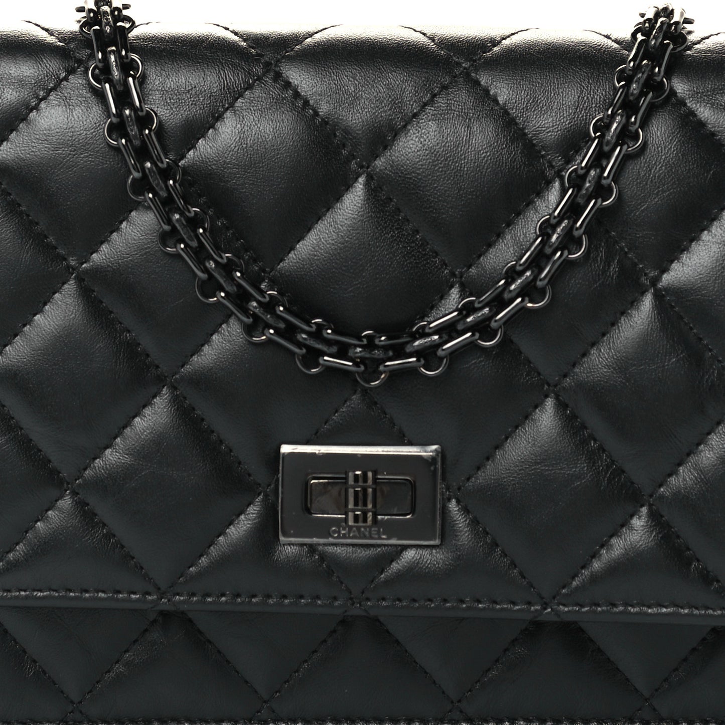 Aged Calfskin Quilted Reissue Wallet On Chain WOC So Black