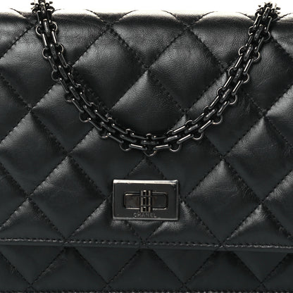 Chanel Aged Calfskin Quilted Reissue Wallet On Chain WOC So Black 9 of 11