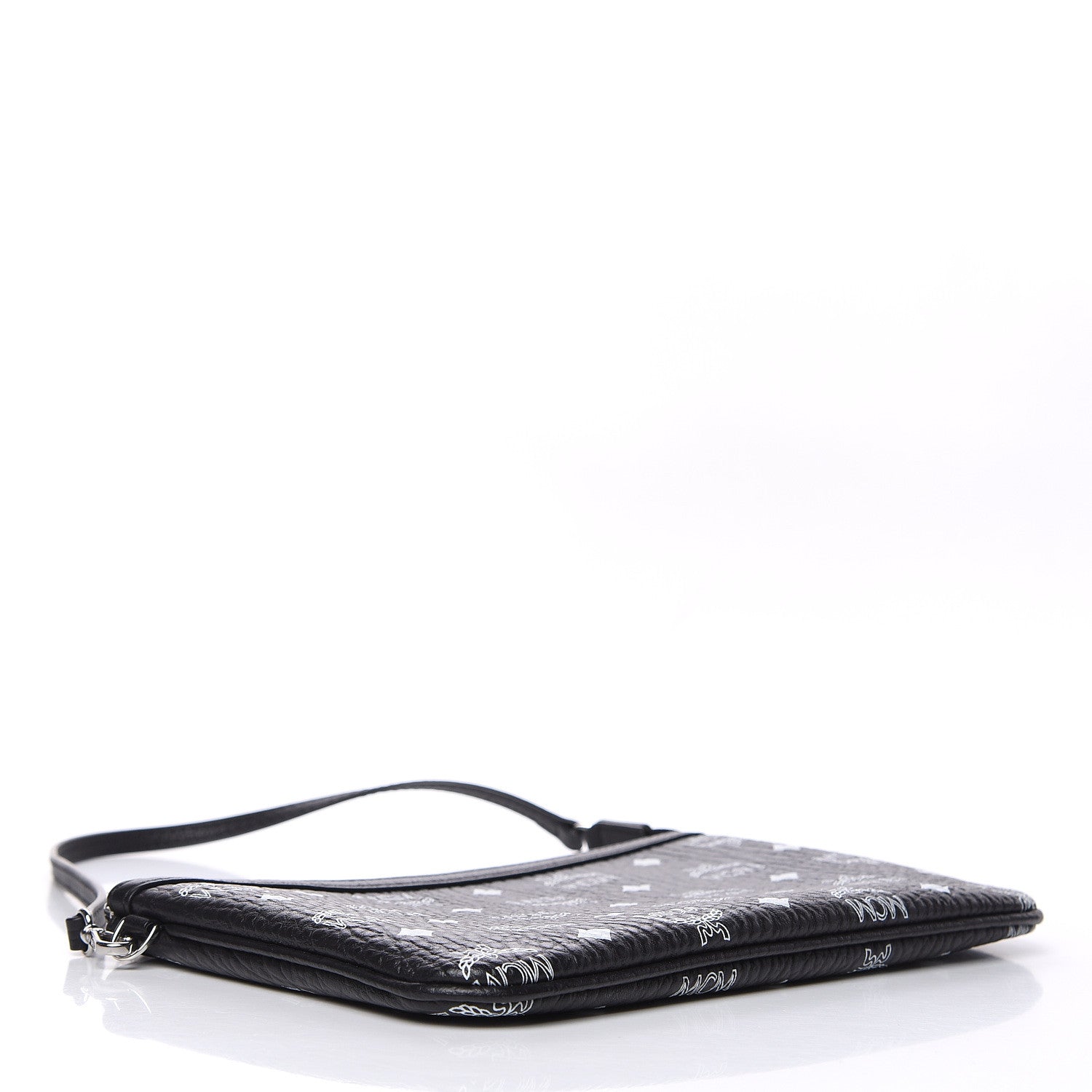 MCM Visetos Liz Shopper Tote Pouch Black 4 of 9