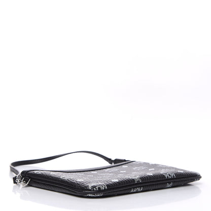 MCM Visetos Liz Shopper Tote Pouch Black 4 of 9