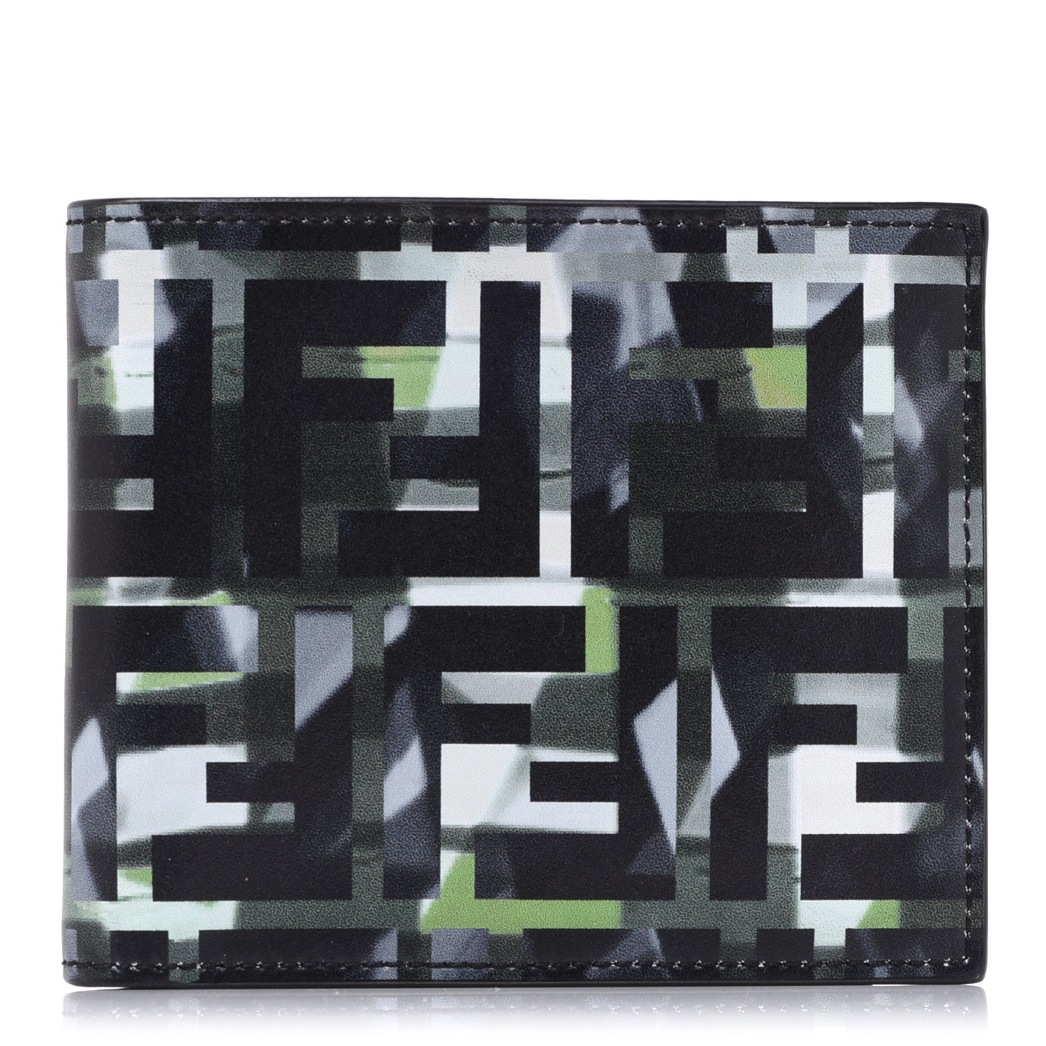 Fendi Vitello CamouFF Bi-Fold Wallet Black Multicolor 1 of 9
