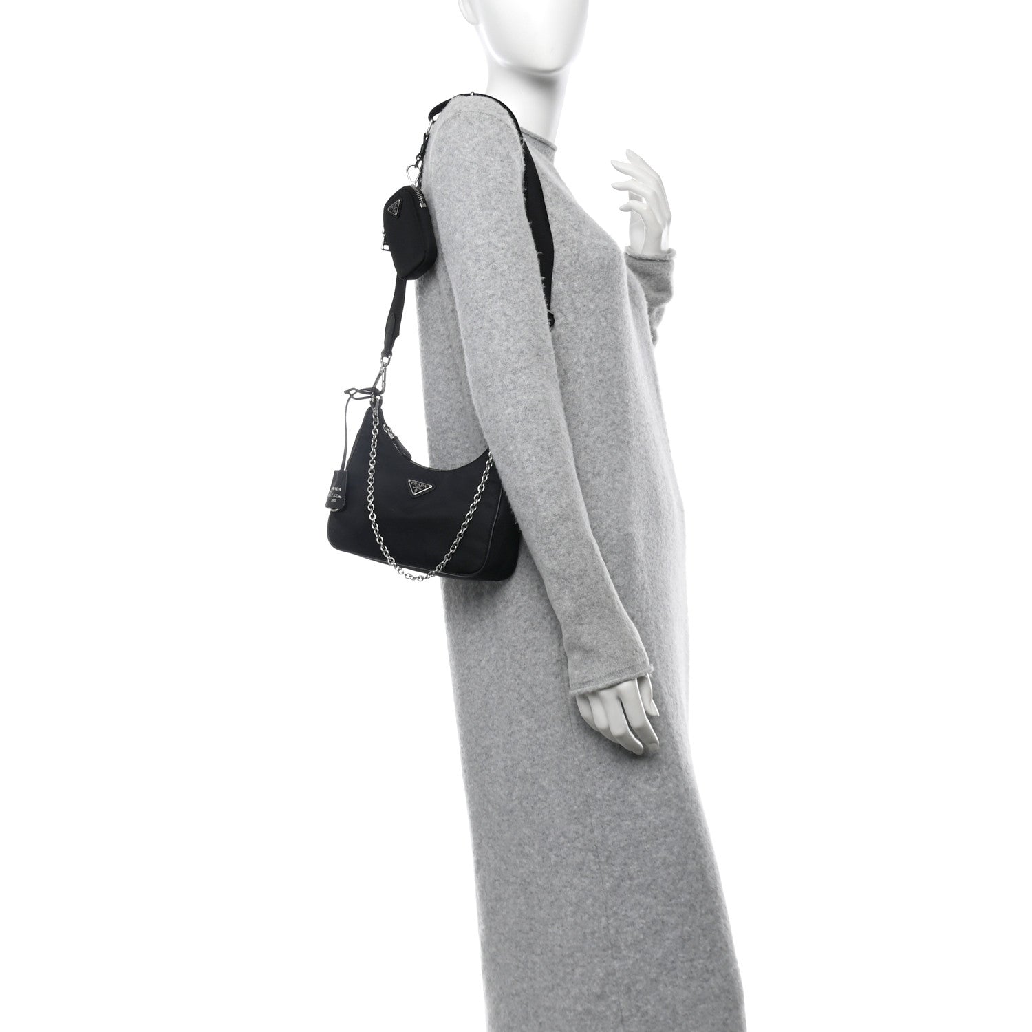 Prada Nylon Re-Edition 2005 Shoulder Bag Black 2 of 10
