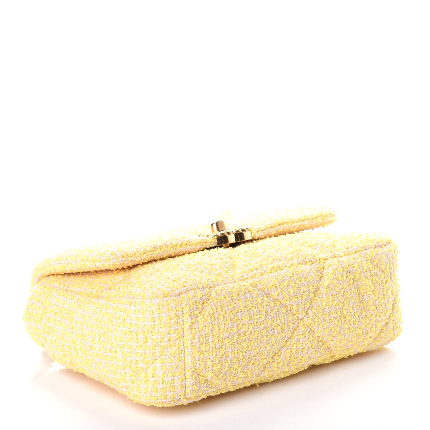 Tweed Quilted Medium Chanel 19 Flap Yellow Pink