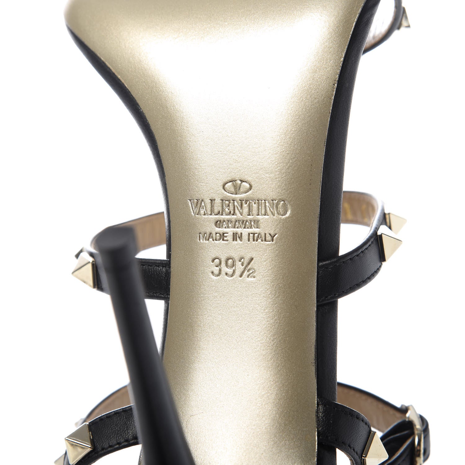 Valentino Garavani Nappa Rockstud Gladiator 105mm Sandals 39.5 Black 8 of 10
