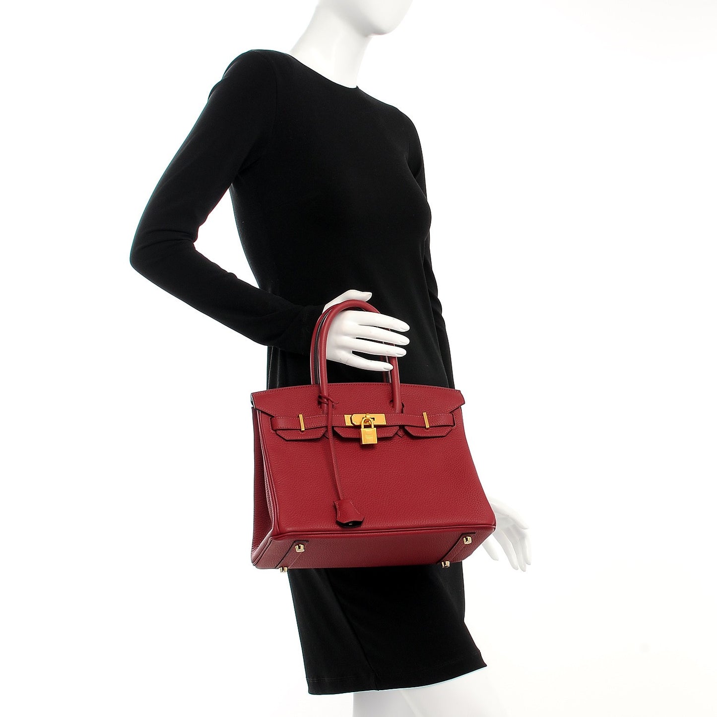Taurillon Clemence Birkin 30 Rouge Grenat