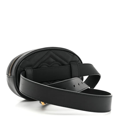 Gucci Calfskin Matelasse GG Marmont Belt Bag 95 38 Black 3 of 10