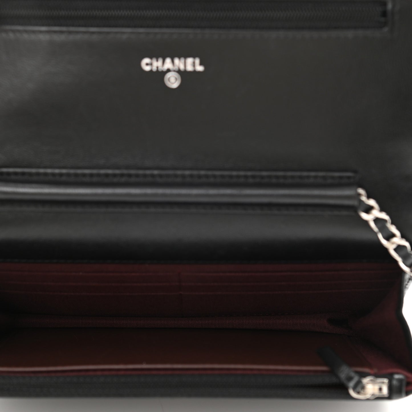 Lambskin Quilted Wallet On Chain WOC Black