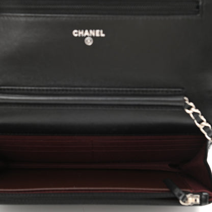 Chanel Lambskin Quilted Wallet On Chain WOC Black 5 of 14