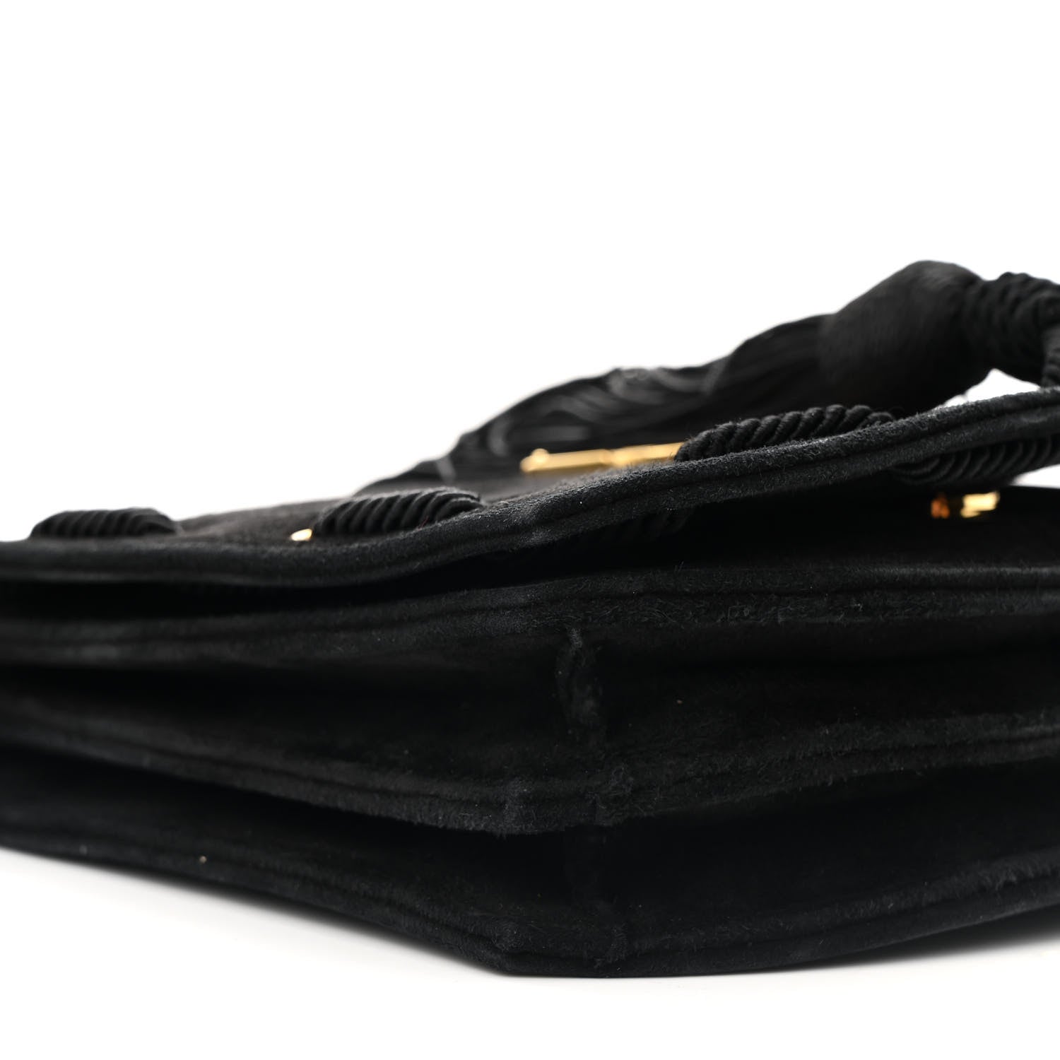Saint Laurent Suede Medium Monogram Fetish Satchel Black 8 of 11