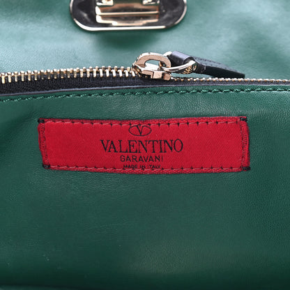 Valentino Garavani Vitello Small Rockstud Tote Smeraldo Black 6 of 9