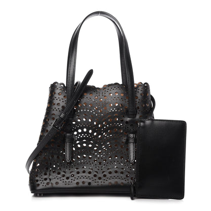 Alaia Lux Calfskin Vienne Wave Mina 25 Bag Black 1 of 9