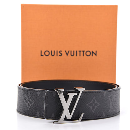 Louis Vuitton Monogram Eclipse Taigarama 40mm LV Initiales Reversible Belt 85 34 Black 4 of 4