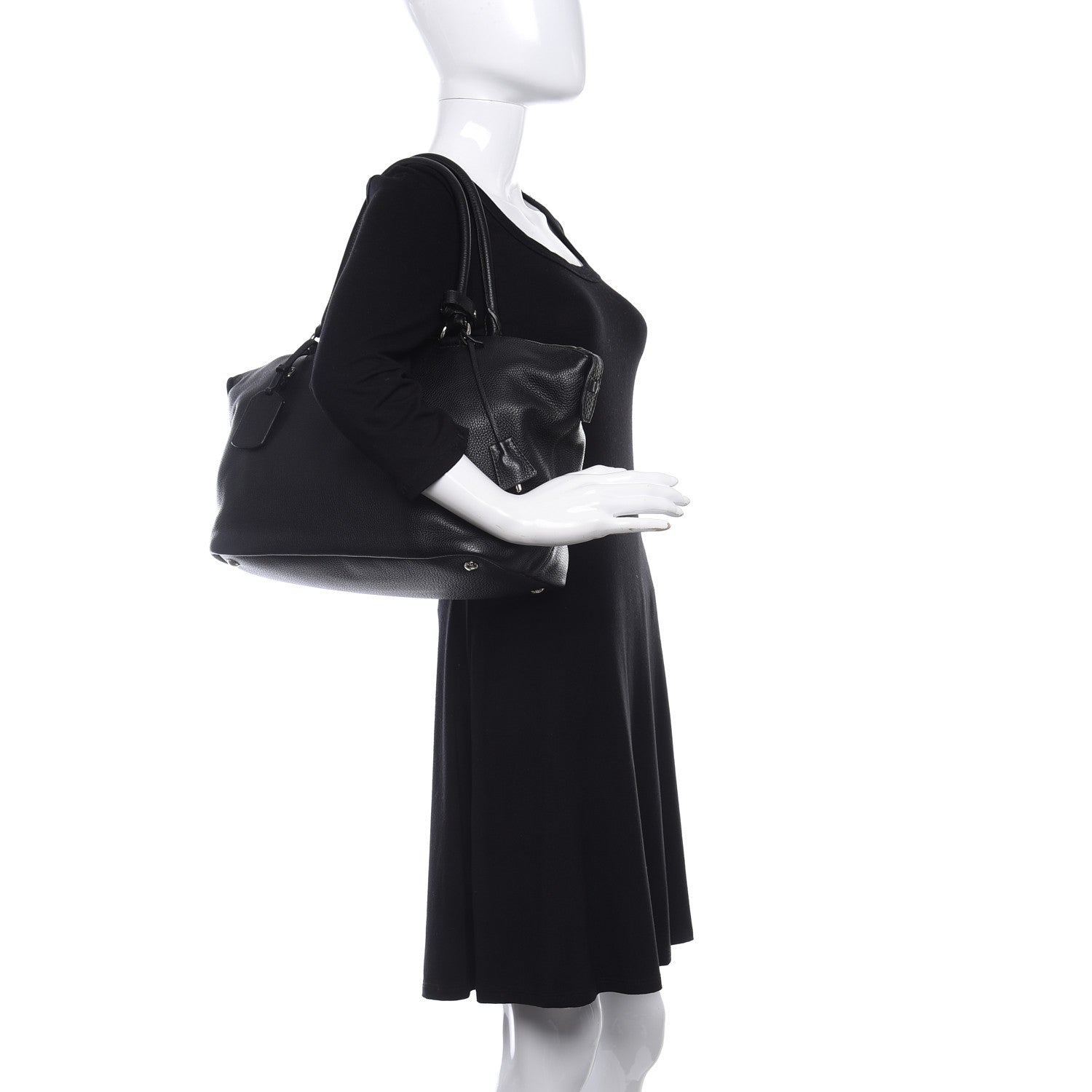 Prada Soft Calfskin Two Way Tote Black 2 of 27