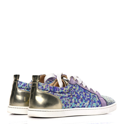 Christian Louboutin Crystal Metallic Suede Woven Lurex Gondolastrass Sneakers 38 Version Digitale 4 of 13