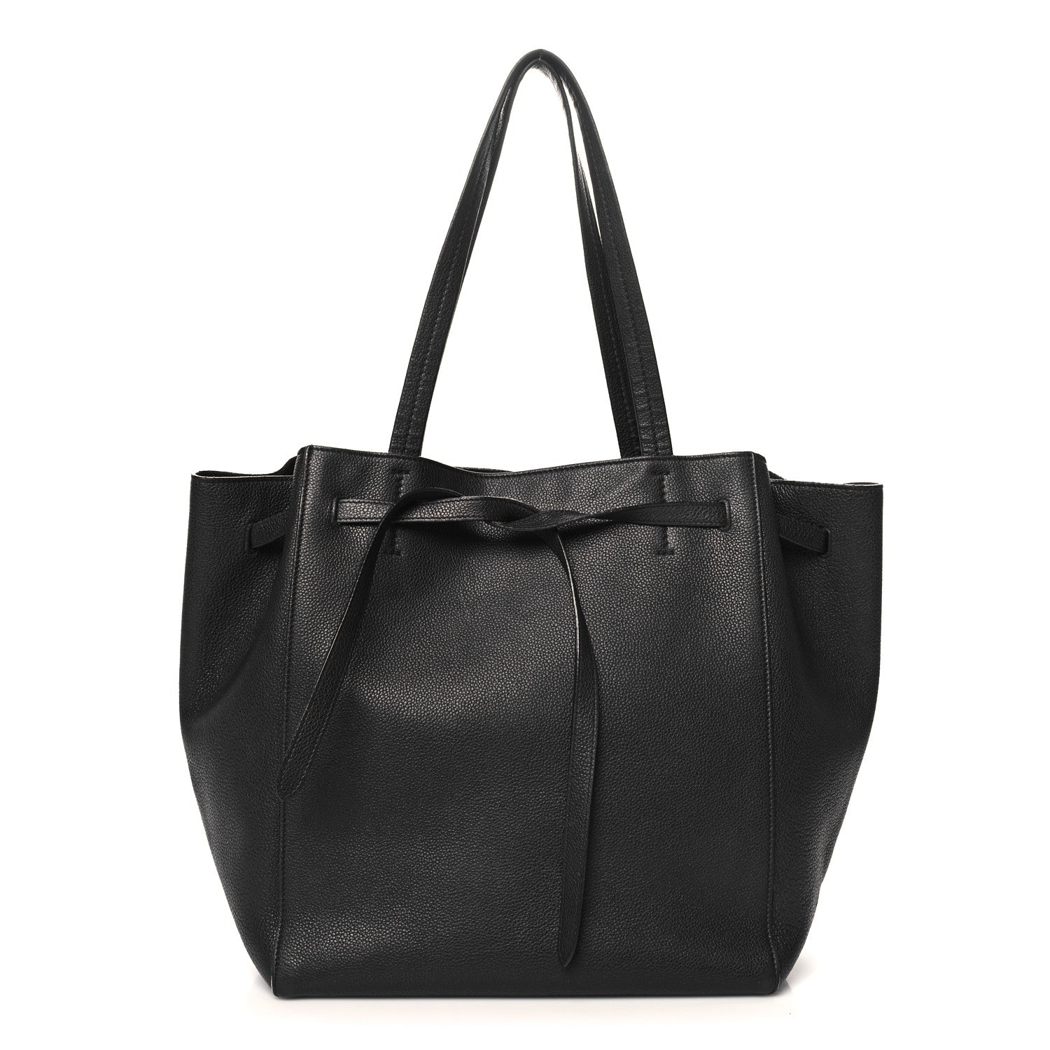 Celine Soft Grained Calfskin Small Belt Cabas Phantom Black 1 of 12