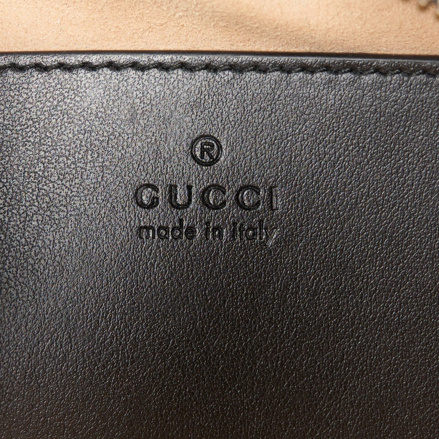 Gucci Calfskin Matelasse Small GG Marmont Chain Shoulder Bag Black 6 of 11