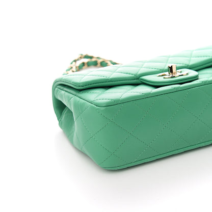 Chanel Lambskin Quilted Mini Rectangular Flap Green 7 of 10