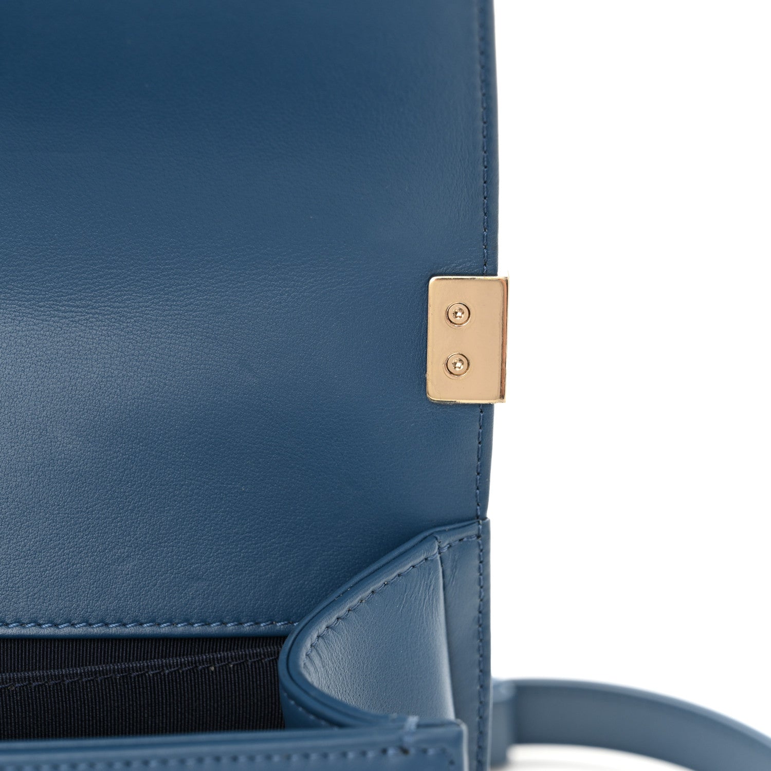 Chanel Lambskin Chevron Quilted Medium Boy Flap Blue 11 of 11