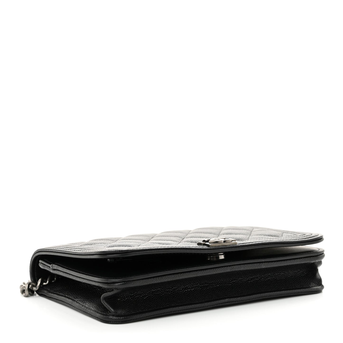 Caviar Quilted Boy Wallet On Chain WOC Black