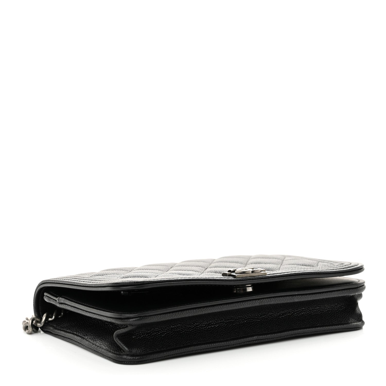 Chanel Caviar Quilted Boy Wallet On Chain WOC Black 4 of 13