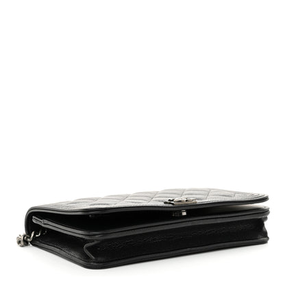 Chanel Caviar Quilted Boy Wallet On Chain WOC Black 4 of 13