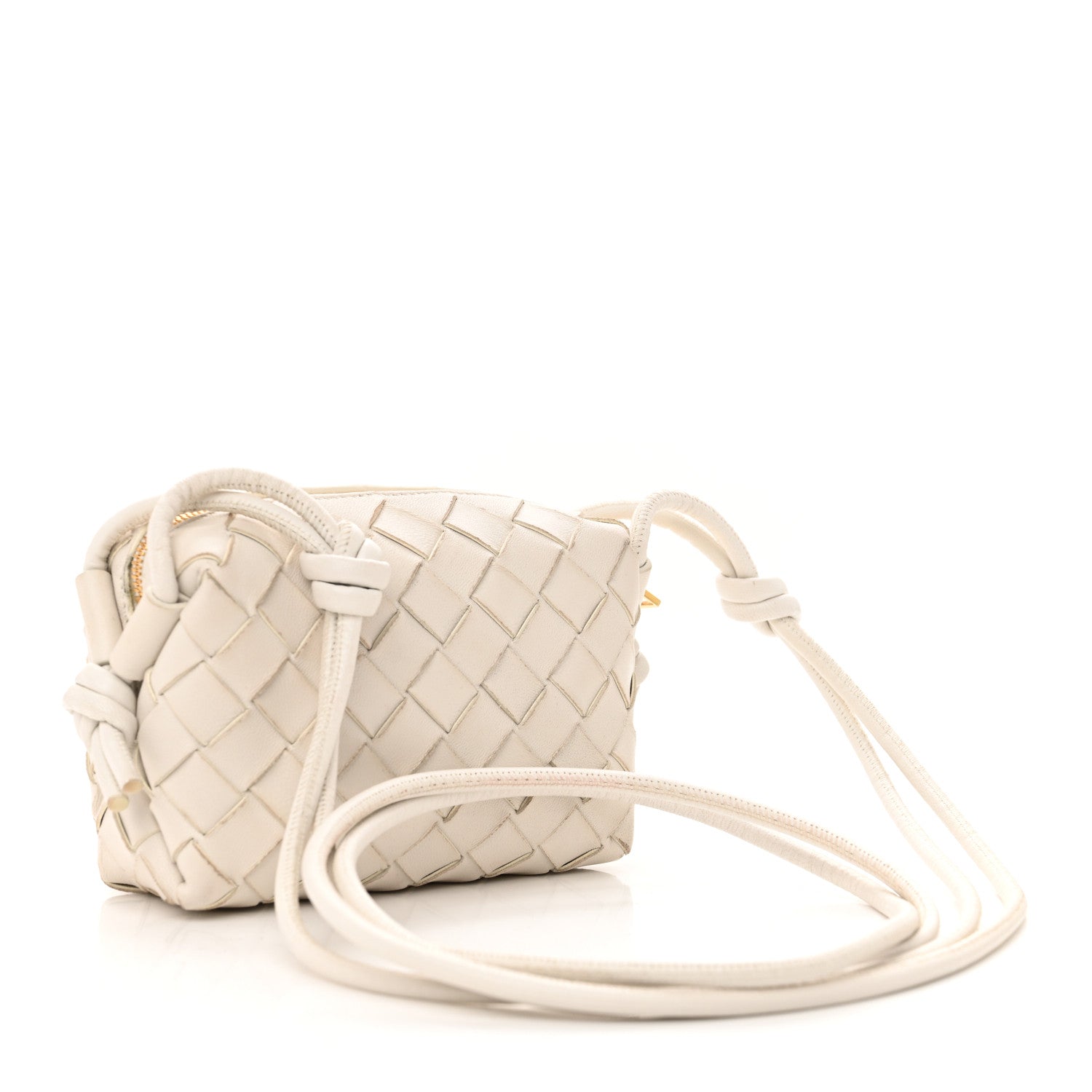 Bottega Veneta Nappa Intrecciato Candy Loop Camera Bag White