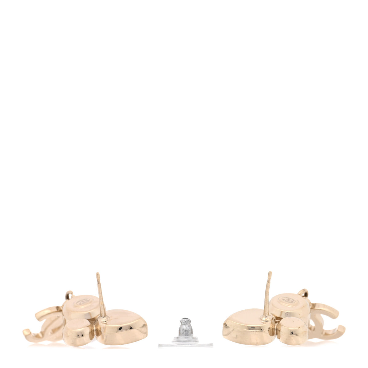 Pearl Crystal CC Drop Earrings Gold