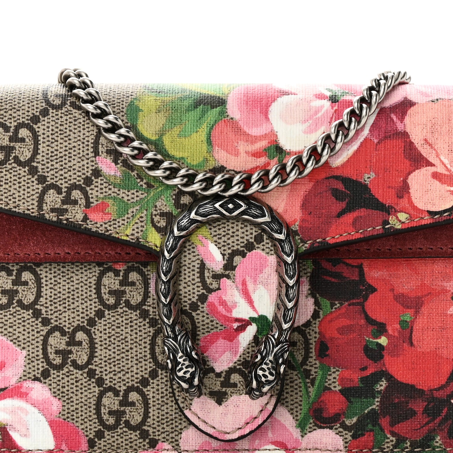 GG Supreme Monogram Blooms Super Mini Dionysus Shoulder Bag Beige Multicolor Dry Rose