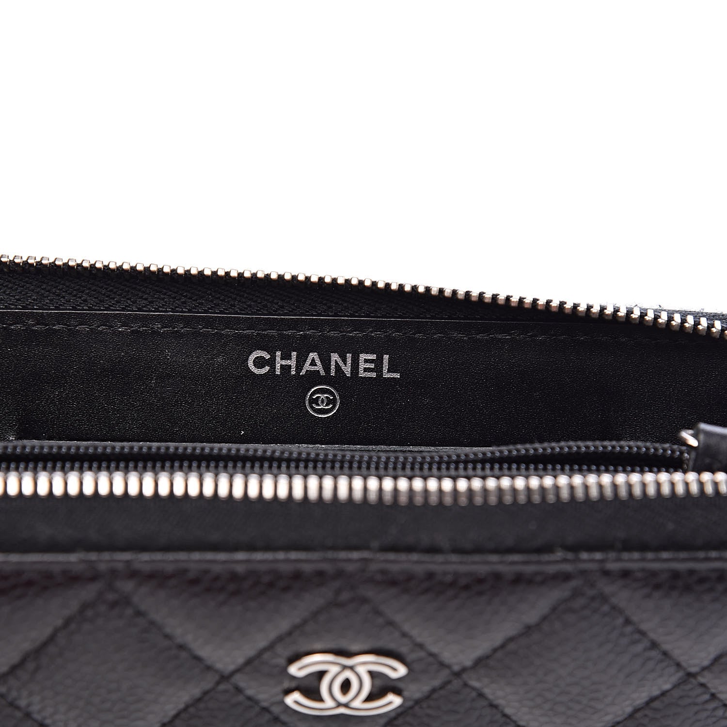 Chanel Caviar Quilted Small Gusset Zip Around Wallet Black 6 of 15