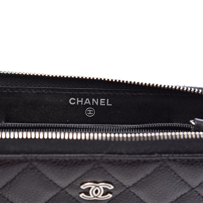 Chanel Caviar Quilted Small Gusset Zip Around Wallet Black 6 of 15
