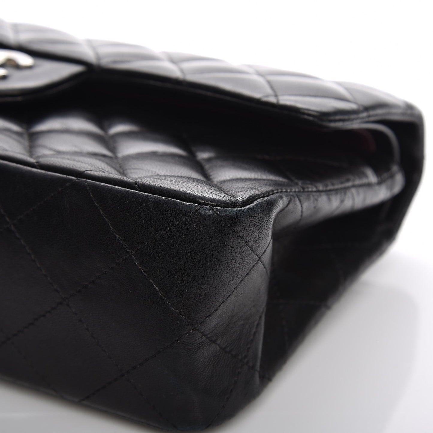 Lambskin Quilted Small Double Flap Black