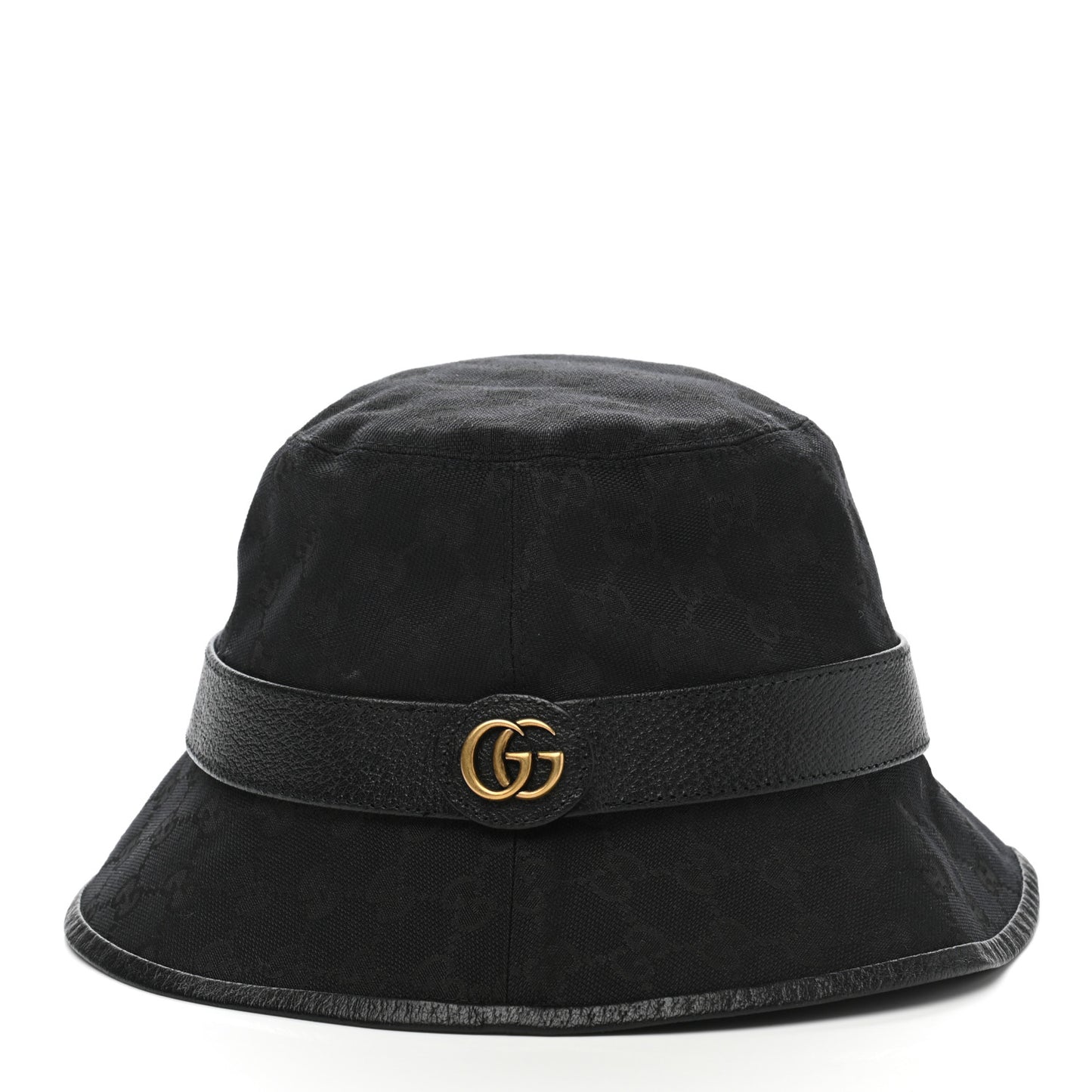 Monogram Textured Dollar Calfskin GG Jago Bucket Hat M Black