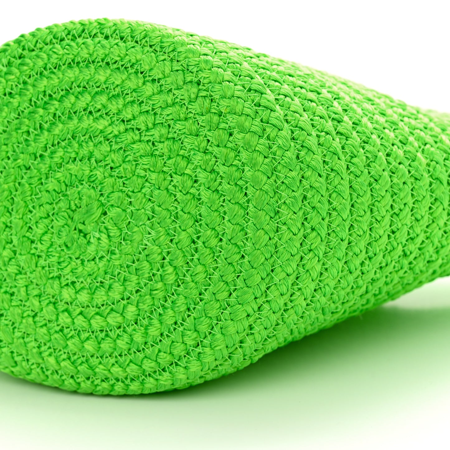 Nylon Lambskin Woven Small Ibiza Basket With Strap Green