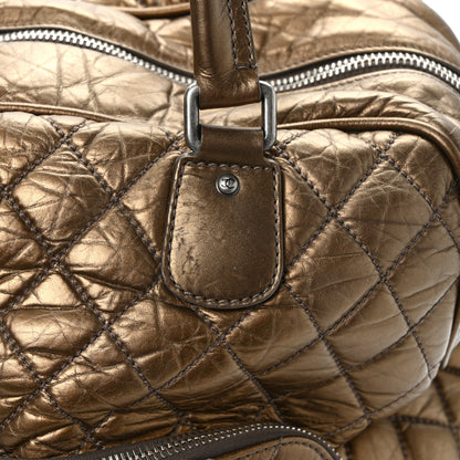 Chanel Metallic Calfskin Paris New York Duffel Bag Bronze 12 of 14
