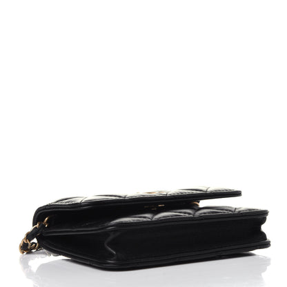 Chanel Lambskin Quilted Pearl Crush Clutch With Chain Black 4 of 13