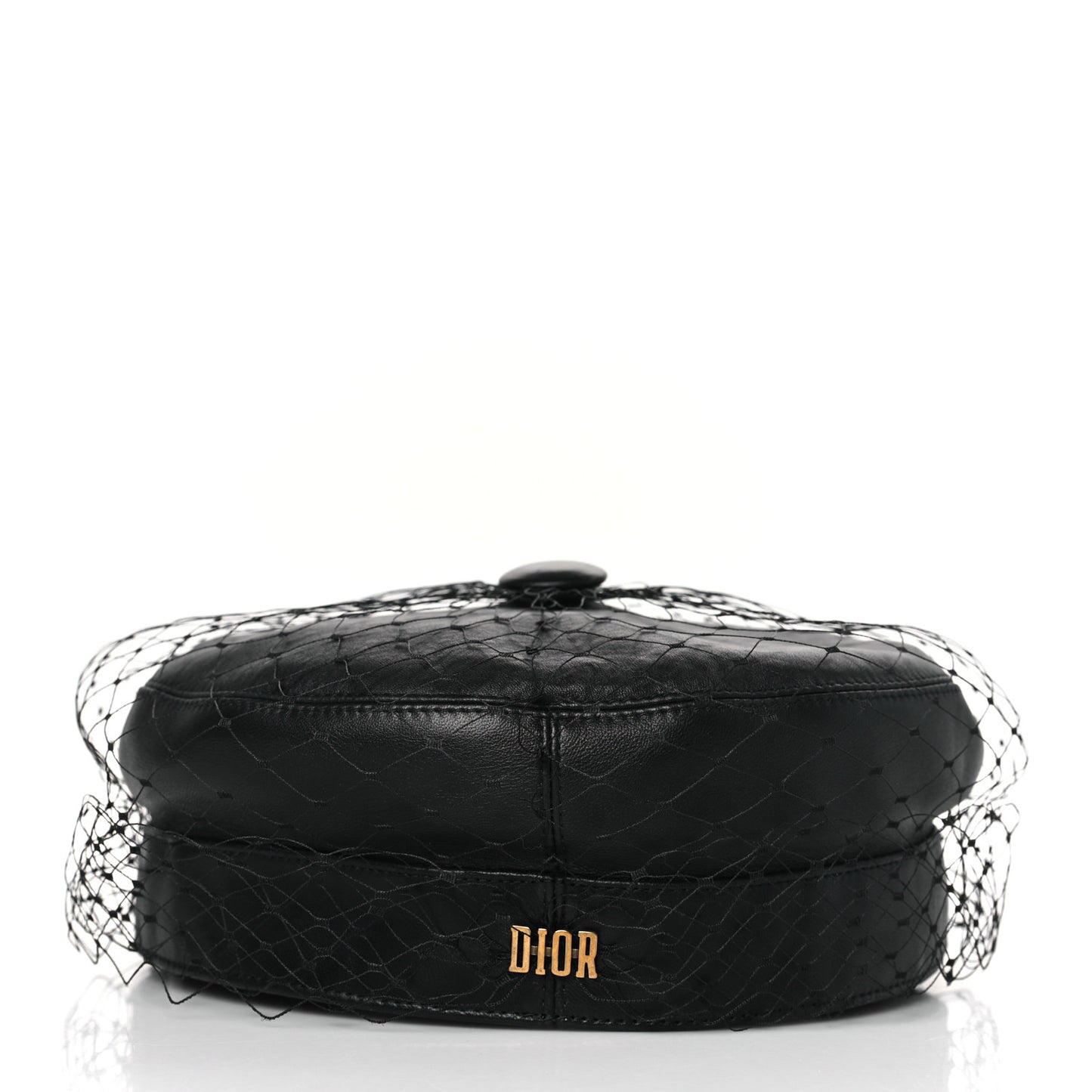 Lambskin Arty Beret Cap with Veil 59 Black