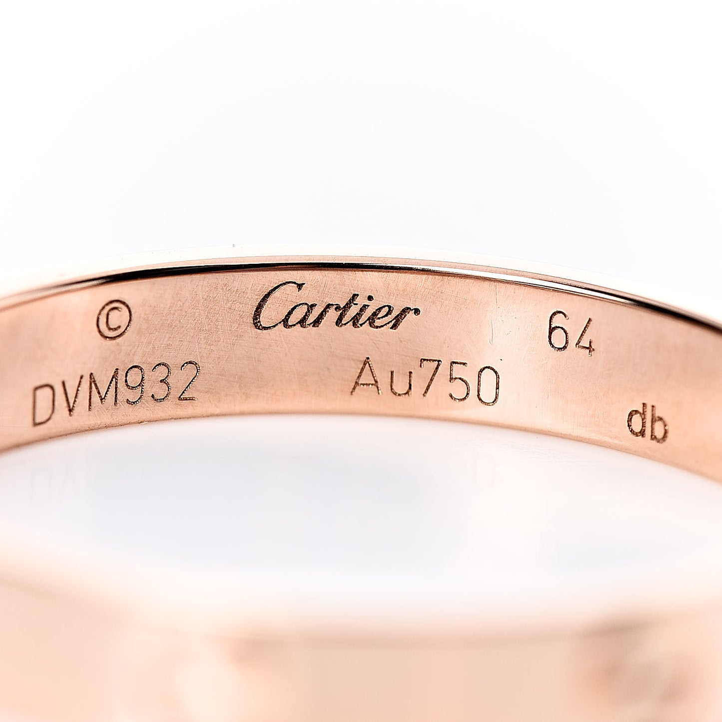 18K Pink Gold 3.5mm LOVE Wedding Band Ring 64 10.75