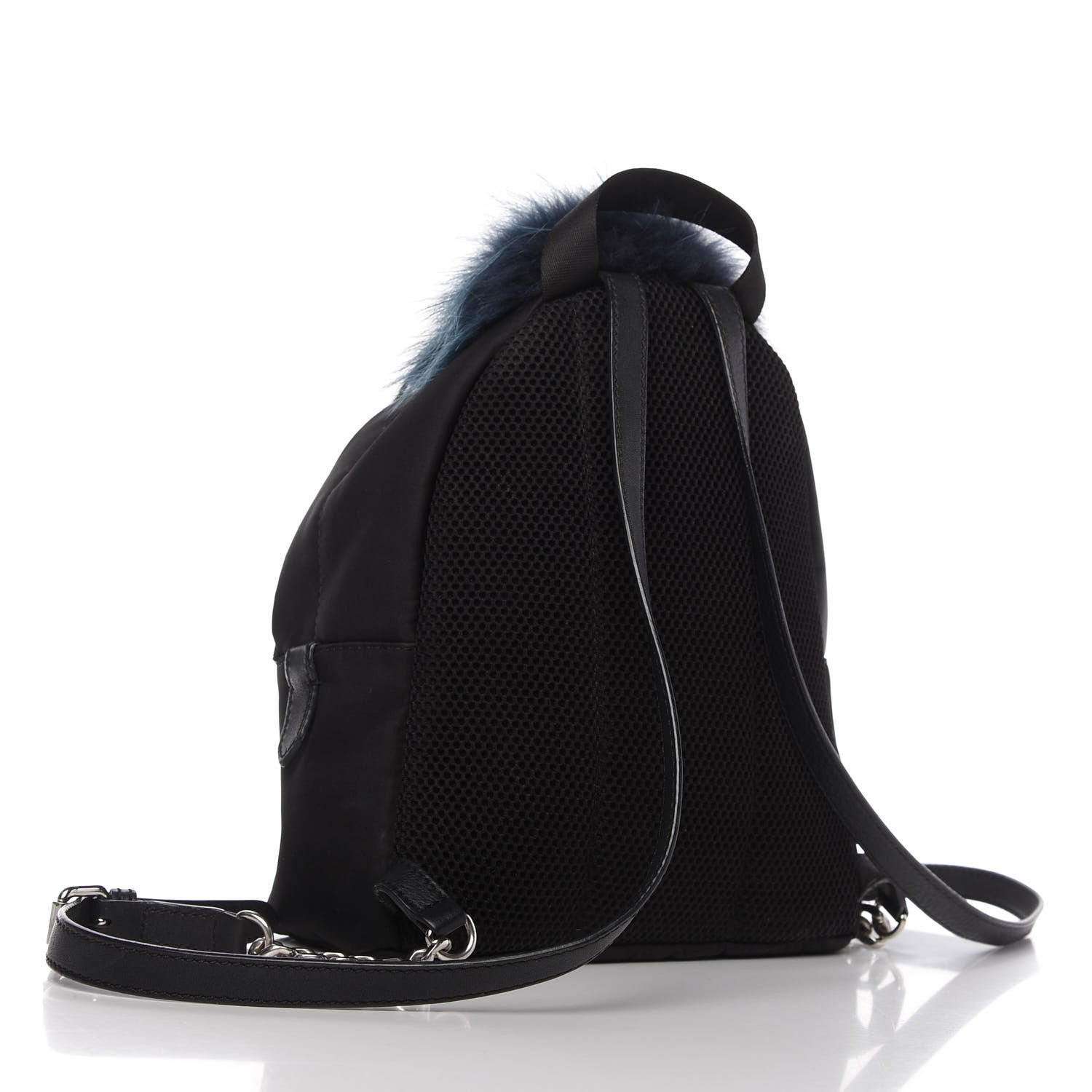 Fendi Nylon Vitello Fox Goat Fur Monster Eyes Mini Backpack Black Multicolor Sky 3 of 11