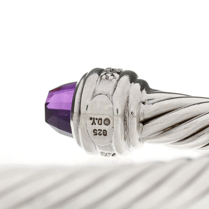 David Yurman DAVID YURMAN Sterling Silver Diamond Amethyst 7mm Cable Classics Bracelet 3 of 4